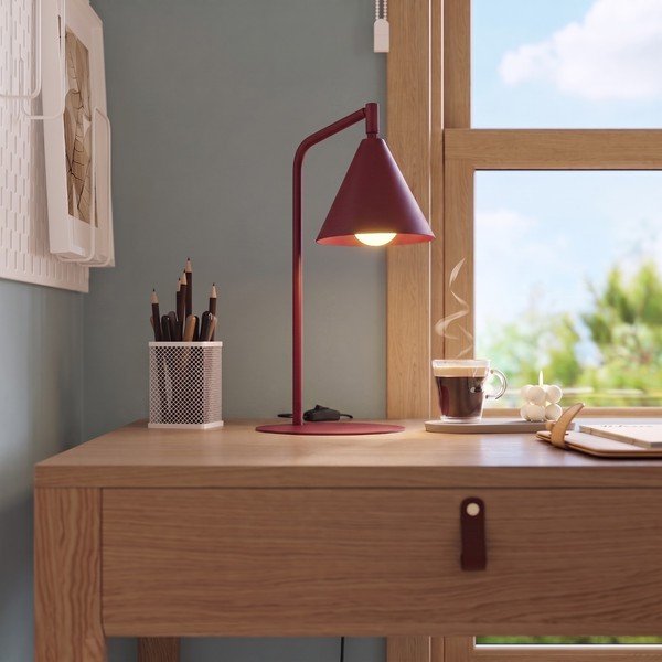 Vínová ocelová stolní lampa s ohybatelnou konstrukcí (výška 35 cm) Zylo – Sollux-image-1