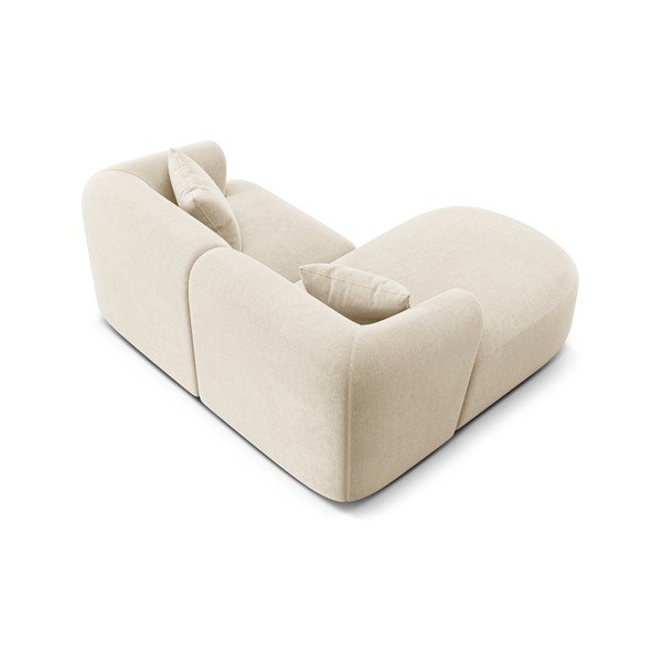 Béžová sametová rohová pohovka (levý roh/s lenoškou) Campi – Cosmopolitan Design-image-4