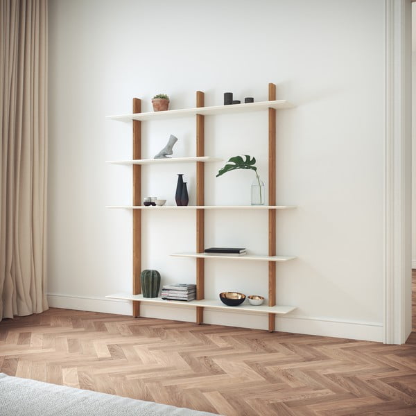 Modulární policový systém v dekoru dubu v bílo-přírodní barvě 162x190 cm Bridge – Tenzo-image-1