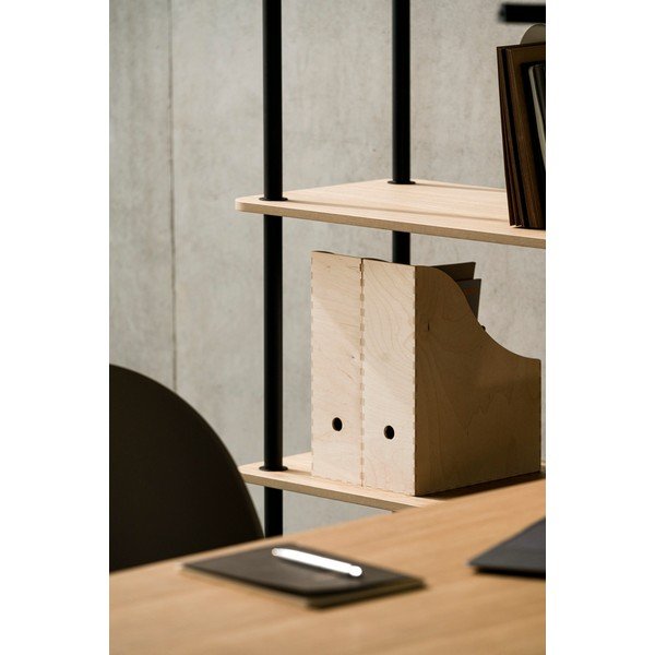 Regál v dekoru dubu v přírodní barvě 80x163x35 cm Teidi – noo.ma-image-2