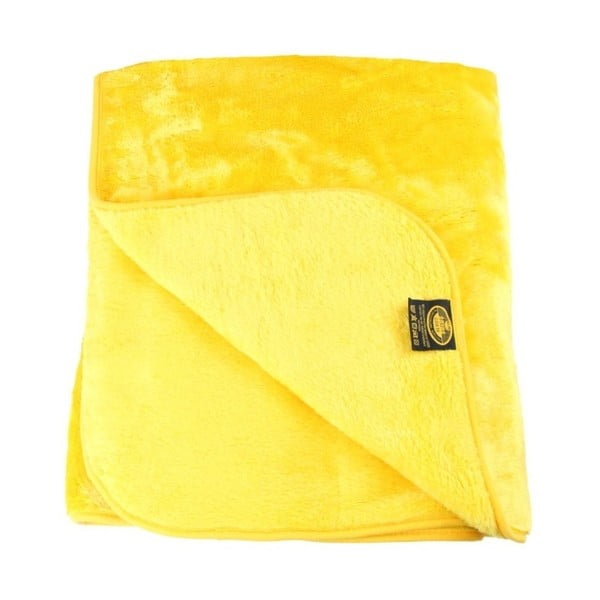 Žlutá deka Gözze Cashmere, 220 x 240 cm