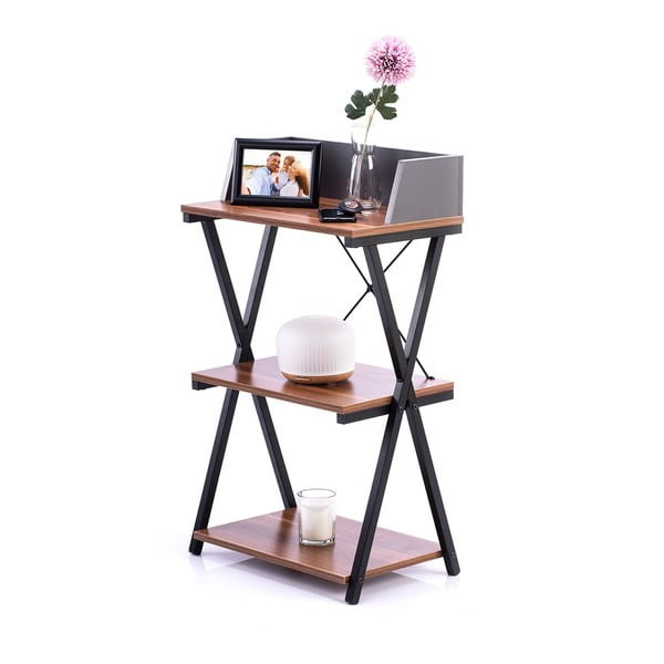 Pracovní stůl s deskou v dekoru ořechového dřeva 30x50 cm Hexe – Homede-image-3