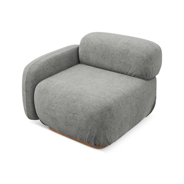 Šedý modul pohovky z textilie bouclé (levý roh) Ailani – Makamii-image-2