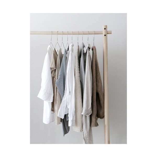 Černý stojan na oblečení z borovicového dřeva Hongi - Karup Design-image-3