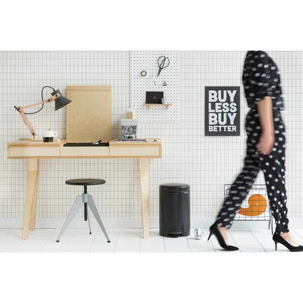 Matně černý nášlapný ocelový odpadkový koš 12 l NewIcon – Brabantia-image-3