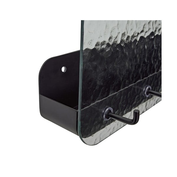 Černý kovový nástěnný věšák s poličkou Shack - Hübsch-image-2