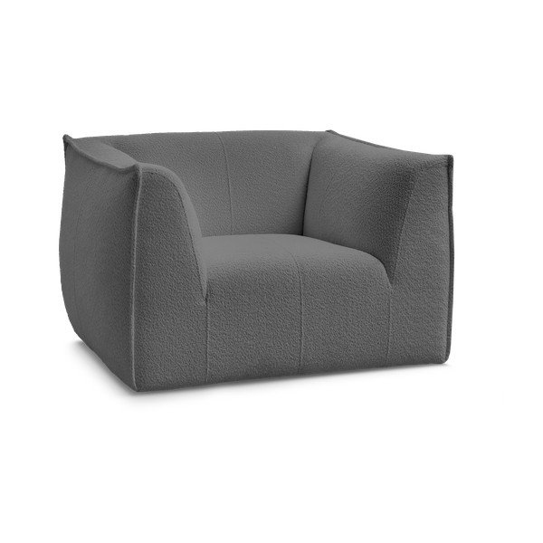 Tmavě šedé křeslo z textilie bouclé Giorgia – Bobochic Paris