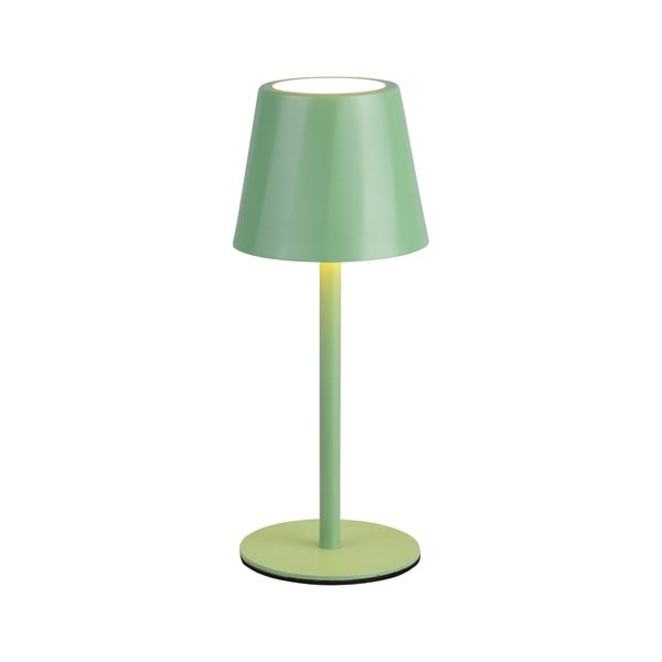 Světle zelená LED stolní lampa s kovovým stínidlem (výška 21 cm) Diaz – Trio-image-2