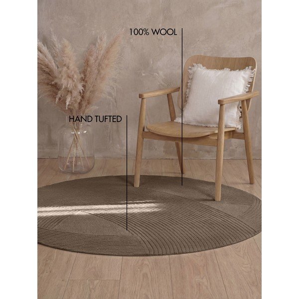 Hnědý vlněný kulatý koberec ø 200 cm Kensington Victoria – Ted Baker-image-4