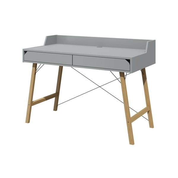 Šedý psací stůl Lotta BELLAMY, šířka 120 cm-image-1