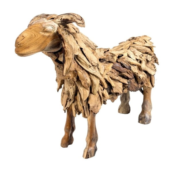 Dekorace z teakového dřeva Massive Home Sheep, výška 60 cm