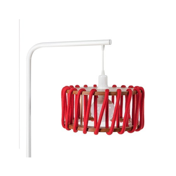 Stojací lampa s bílou konstrukcí a malým červeným stínidlem EMKO Macaron-image-2