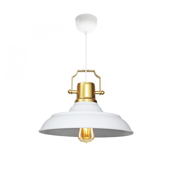Bílé závěsné svítidlo s kovovým stínidlem ø 25 cm Tarsus – Opviq lights