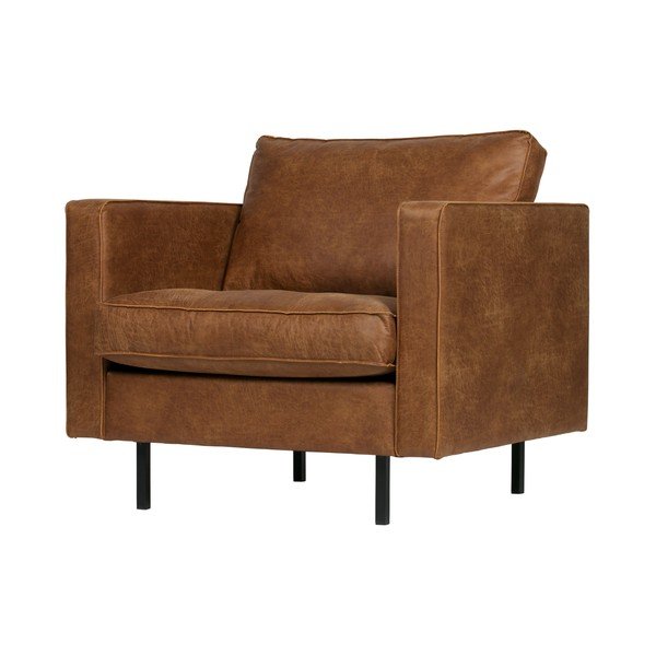 Koňakově hnědé křeslo z imitace kůže BePureHome Rodeo-image-4