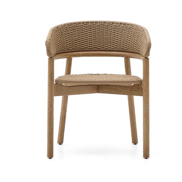 Dřevěná zahradní židle v přírodní barvě Arinella – Kave Home-image-2