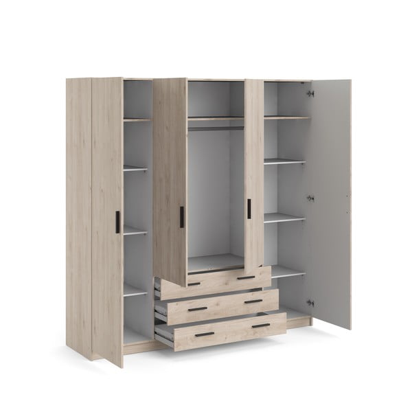 Šatní skříň v dekoru dubu v přírodní barvě 196x200 cm Sprint – Tvilum-image-4
