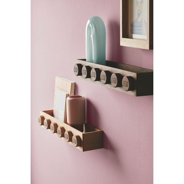 Dětská nástěnná police z tmavě mořeného dubového dřeva LEGO® Wood-image-1