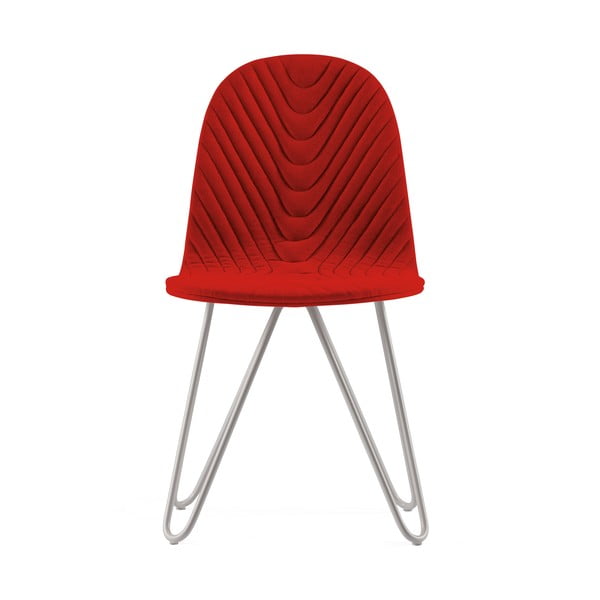 Červená židle s kovovými nohami Iker Mannequin X Wave