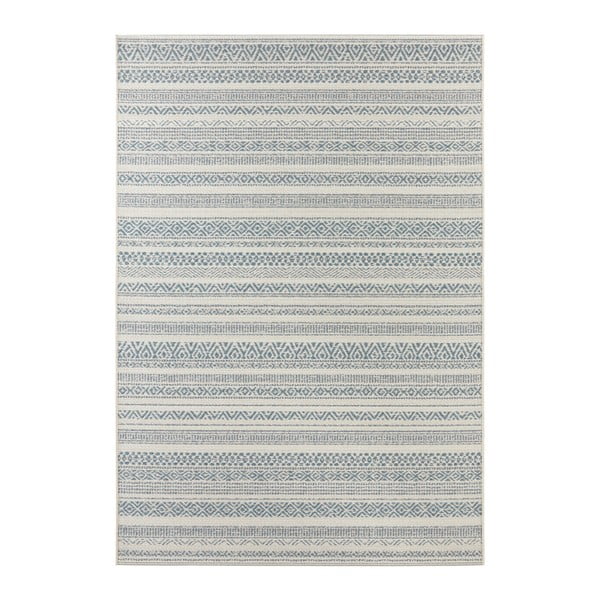 Světle krémovo-modrý koberec vhodný i na ven Elle Decoration Bloom Torcy, 200 x 290 cm