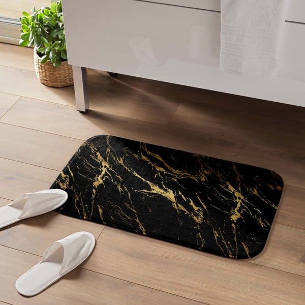 Černá/ve zlaté barvě koupelnová předložka 45x75 cm Aquamarbre – douceur d'intérieur-image-1