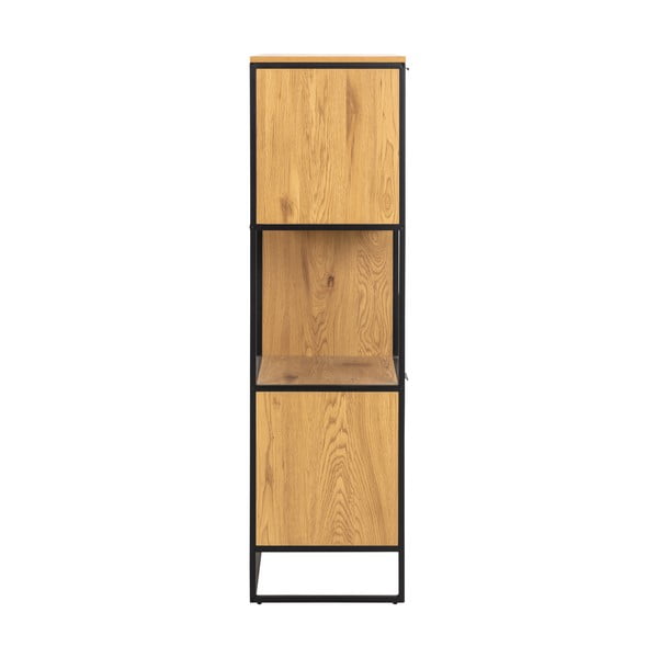 Černá knihovna v dekoru dubu 85x141 cm Swindon - Actona-image-4