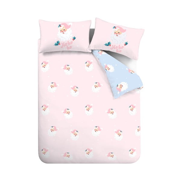 Růžové povlečení na dvoulůžko 200x200 cm Vintage Christmas Santa – Catherine Lansfield