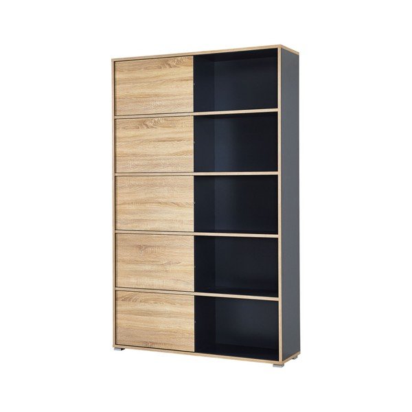 Černá knihovna v dekoru dubu 120x196 cm Slide - Germania-image-4