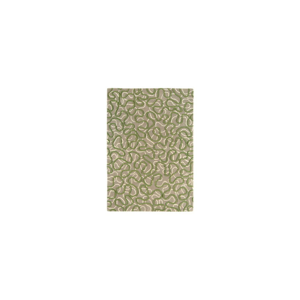 Vlněný koberec Squiggle Green, 120x170 cm