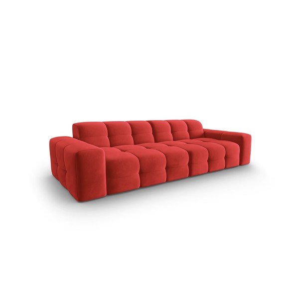 Červená sametová pohovka 255 cm Kendal – Micadoni Home-image-3
