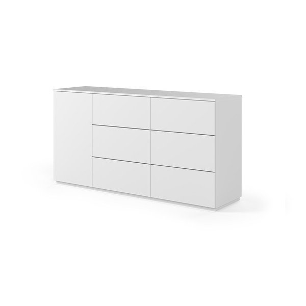 Bílá komoda s dveřmi a 6 zásuvkami TemaHome Join-image-2