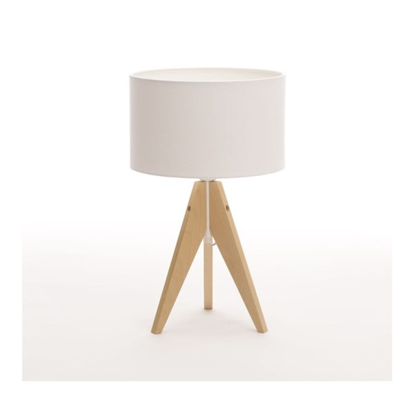 Bílá  stolní lampa 4room Artista, bříza, Ø 25 cm