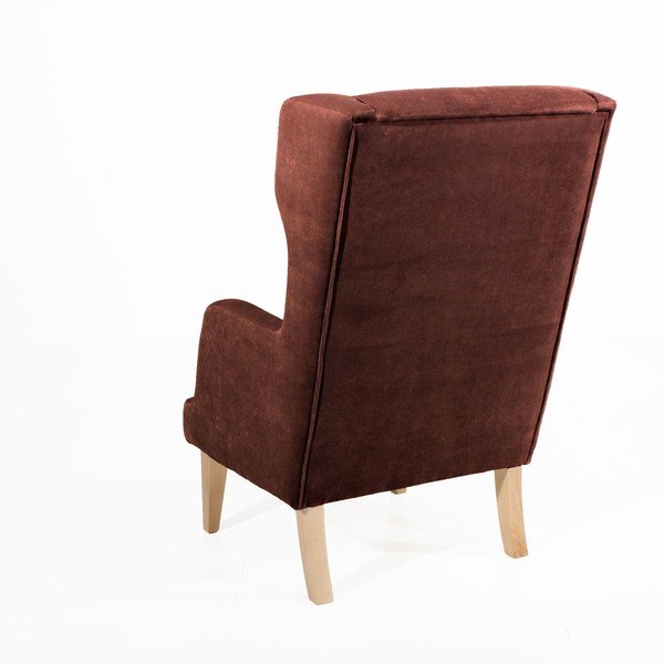 Hnědé křeslo ušák Max Winzer Bennet Suede-image-3