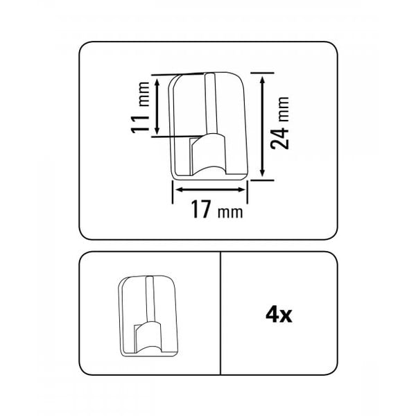 Samolepící háčky k vitrážní tyči v sadě 4 ks - SP TREND-image-1