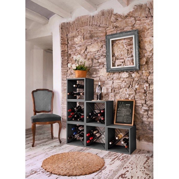 Černý regál na víno na 12 lahví – Compactor-image-1