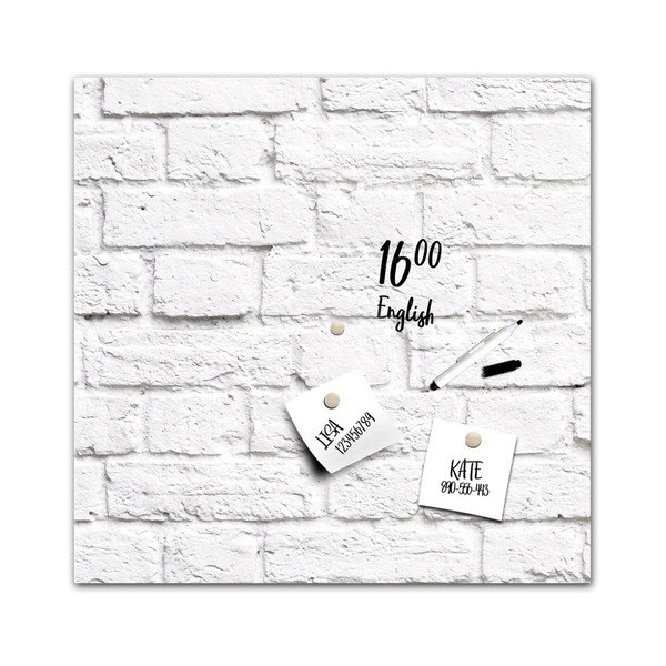 Magnetická tabule Styler White Bricks, 30 x 30 cm