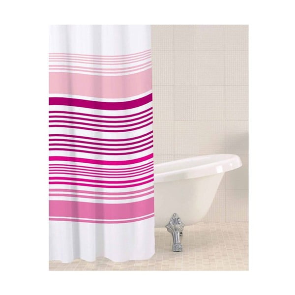 Sprchový závěs Raspberry Stripe, 180x180 cm