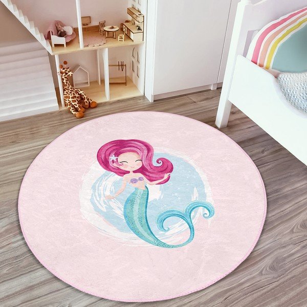 Růžový dětský koberec ø 80 cm Comfort – Mila Home-image-3