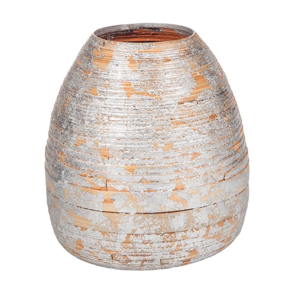 Bambusová váza ve stříbrné barvě Simone, ø 26 cm