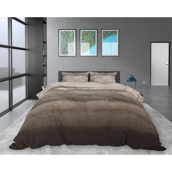 Hnědé flanelové povlečení na jednolůžko Sleeptime Marcus Taupe, 140 x 220 cm-image-2