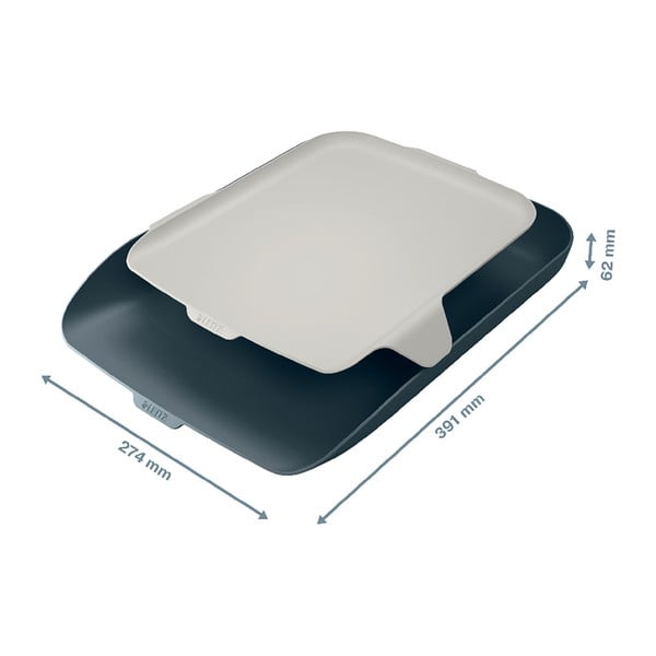 Šedý odkladač na dokumenty s organizérem Leitz Cosy-image-4