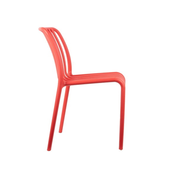 Světle červená plastová jídelní židle Glee – Leitmotiv-image-1