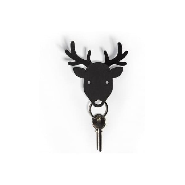 Černý věšáček na klíče Qualy Deer Key Holder