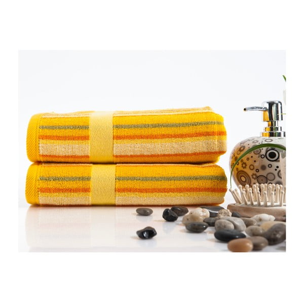 Sada 2 ručníků Liss Yellow, 45x90 cm