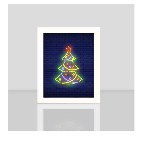 Obraz v bílém rámu Christmas Tree, 23,5 x 28,5 cm