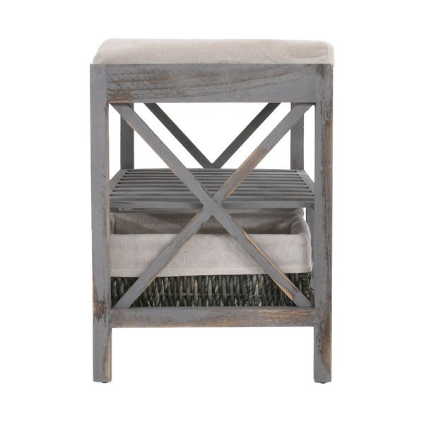 Šedý botník s lavicí Mendler Shabby-image-3