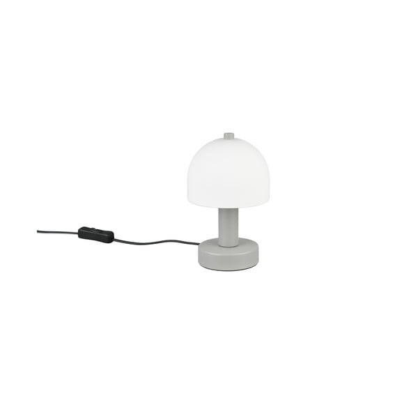 Šedá stolní lampa se skleněným stínidlem (výška 19 cm) Glenn – Trio-image-2