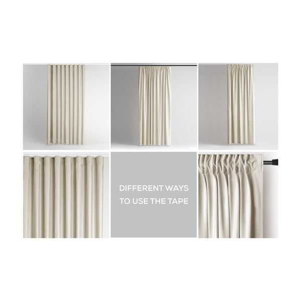 Béžový sametový dimout závěs 140x245 cm Pleat – Restilo-image-3