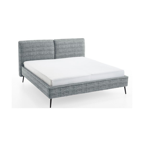 Modrá čalouněná dvoulůžková postel bez roštu 200x200 cm Infinity – Meise Möbel