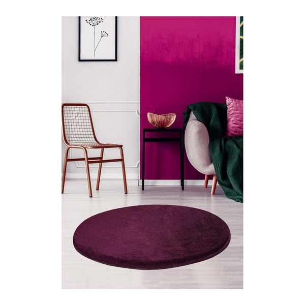 Tmavě fialový koberec Milano, ⌀ 90 cm