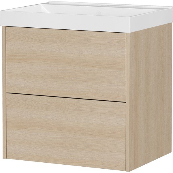 Závěsná skříňka pod umyvadlo v dekoru dubu v přírodní barvě 61x65 cm Bodera – Germania